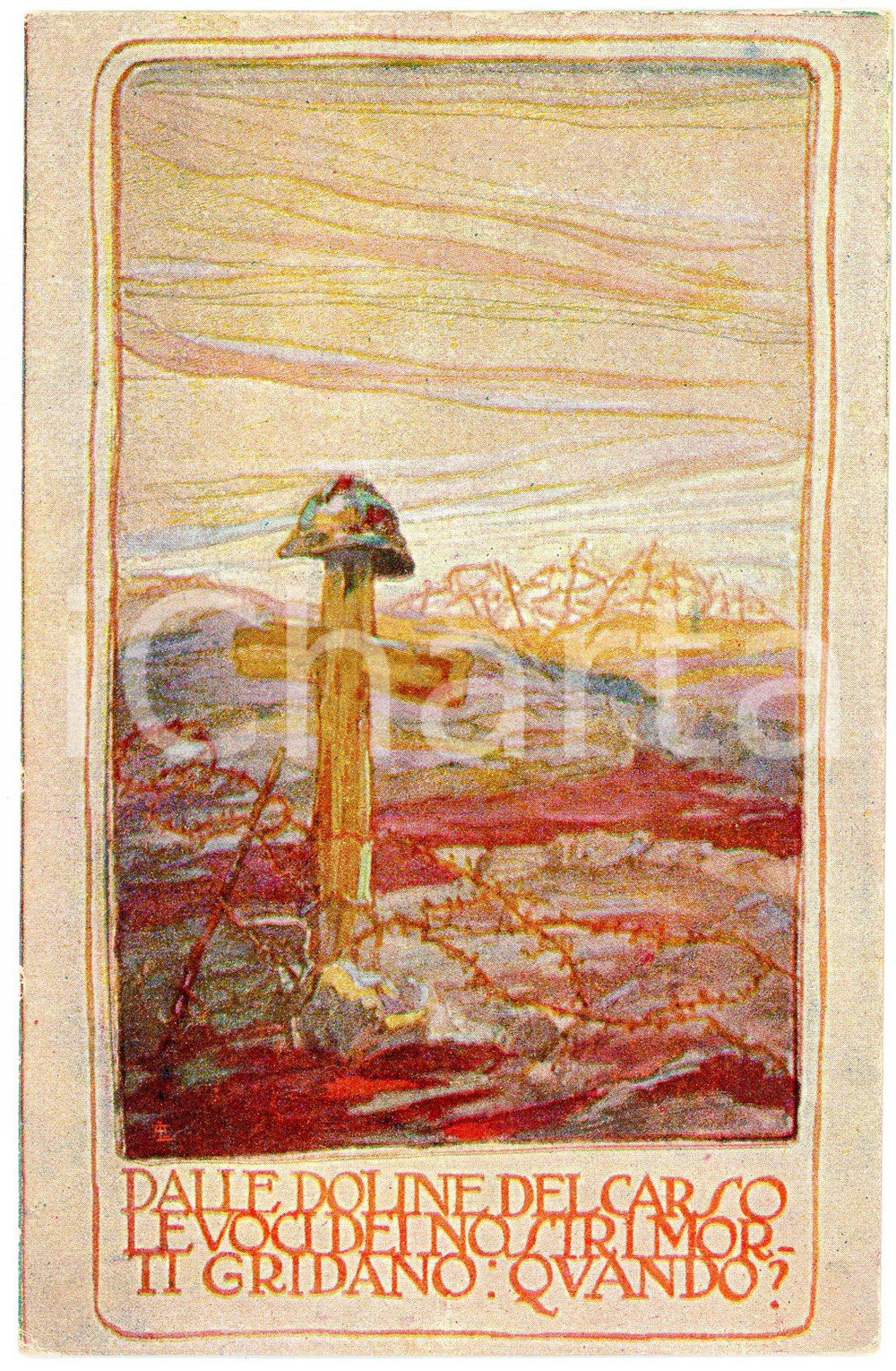 1915 ca WW1 Artista G. MAZZONI Dalle doline del Carso - Cartolina FP   Cartolina postale d'epoca, non viaggiata.CONDIZIONI: FAIR (lievi smussature agli angoli)FORMATO: FP    originale e autentica 1