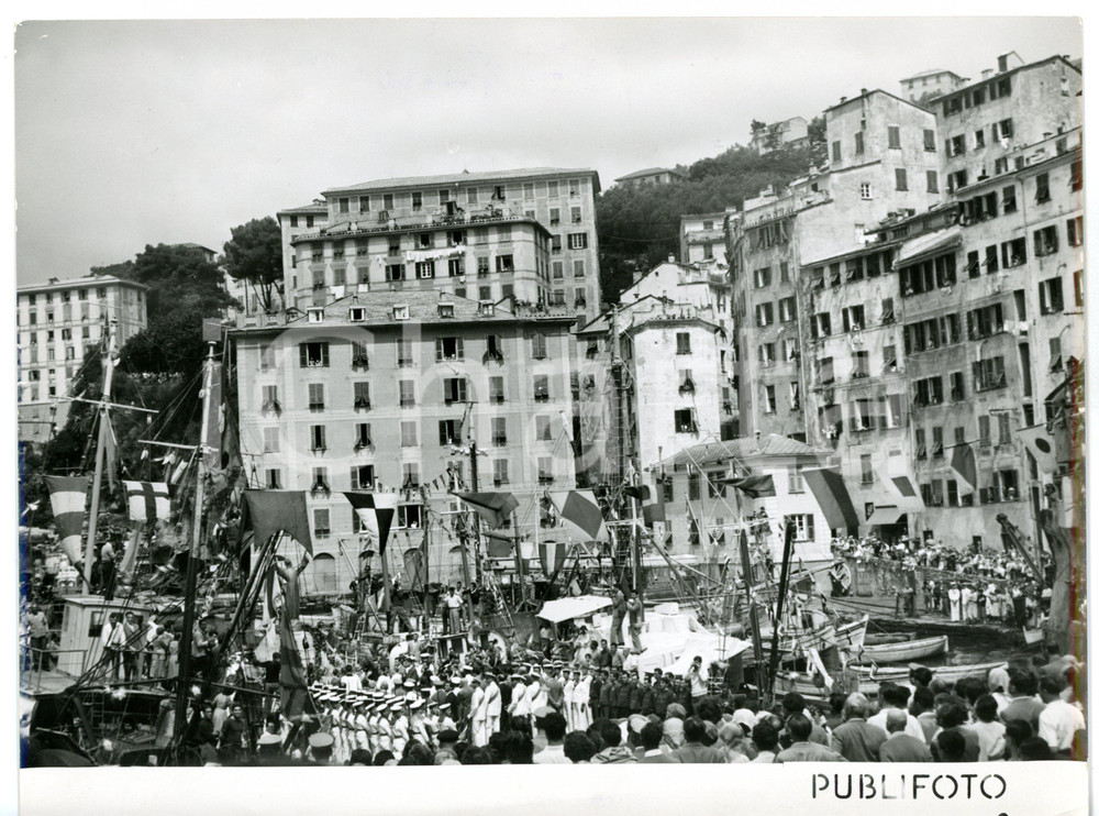 1954 CAMOGLI Sagra del Pesce - Rivista allievi MARINA MILITARE *Foto 24x18 Fotografia d'epoca. CONDIZIONI: GFORMATO: 24x18 cm     originale e autentica 1