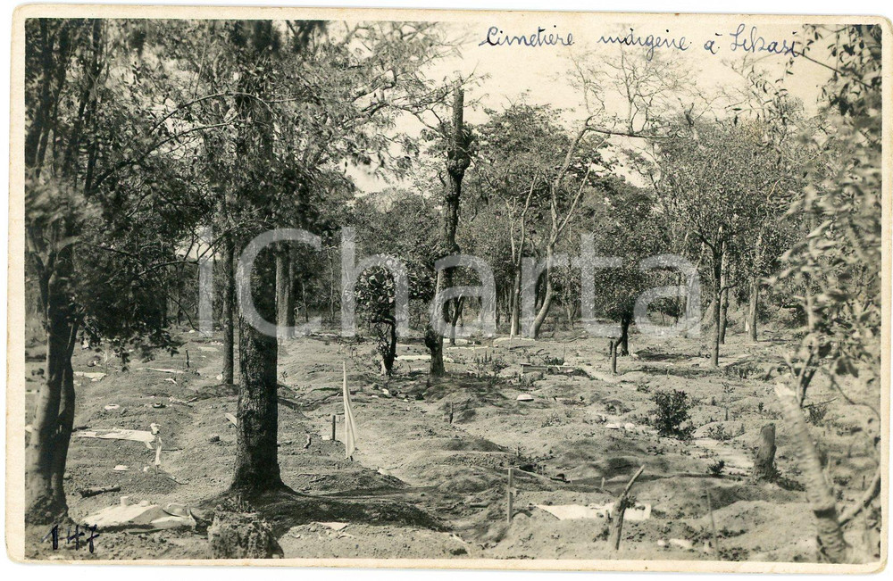 Fotografia d epoca originale 1930 ca CONGO BELGE Un cimetière indigène  Photo L. GABRIEL n.147 1