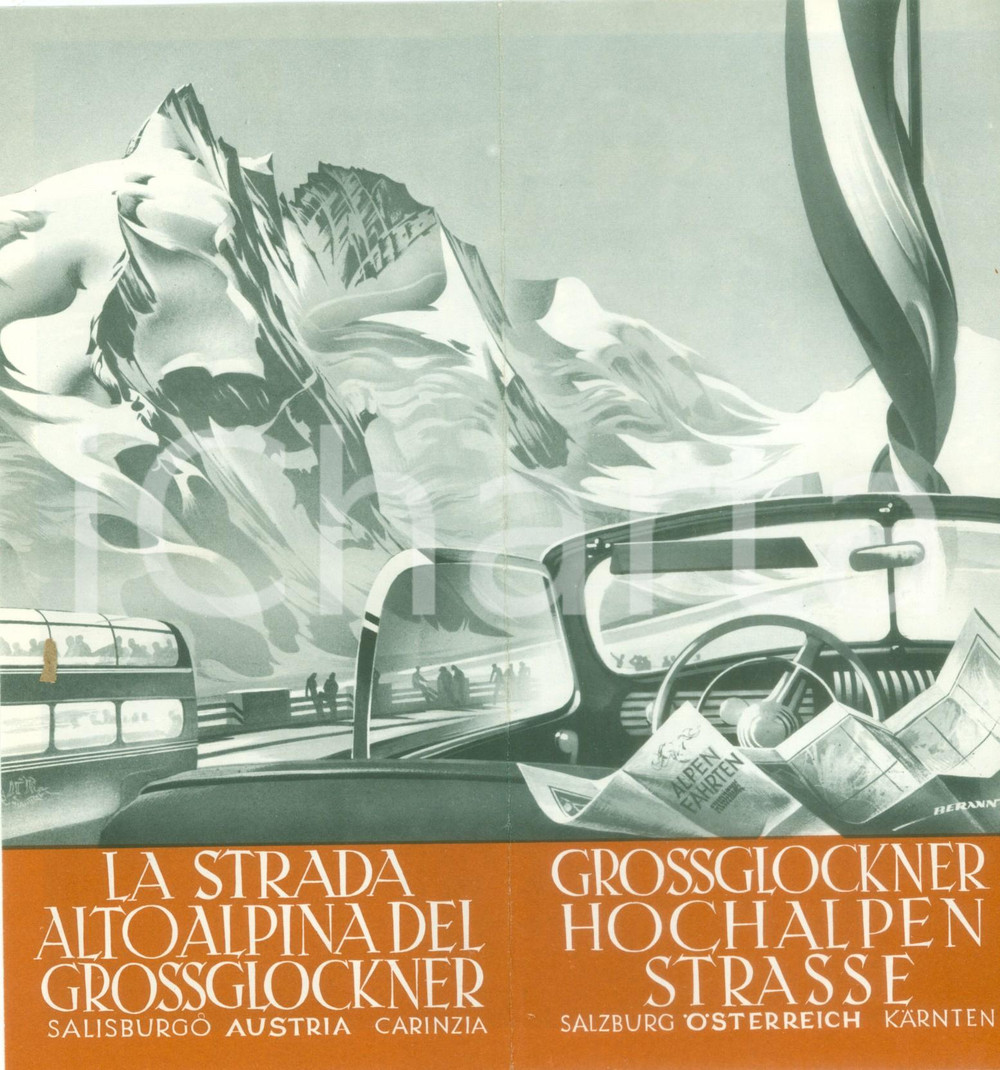Materiale pubblicitario d’epoca 1960 ca SALZBURG La strada alpina del GROSSGLOCKNER Con mappa 1 1