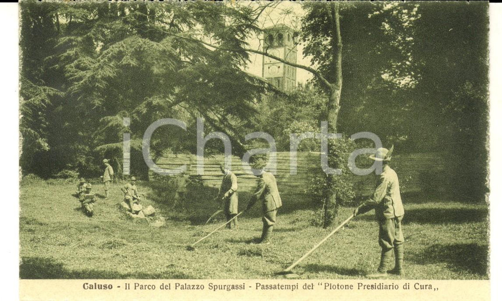 Cartolina originale da collezione 1917 CALUSO TO Palazzo SPURGASSI Plotone Presidiario di Cura Cartolina 3 1