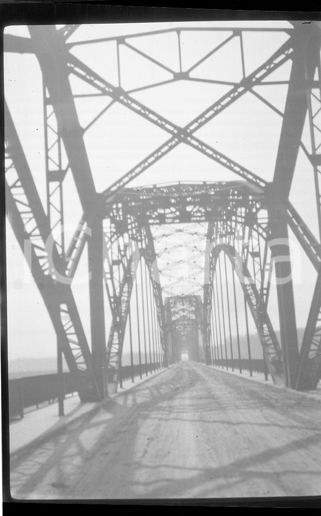 Fotografia d epoca originale 1925 PAVIA Ponte della Gerola sul PO sulla SP 206 1 NEGATIVO ORIGINALE 1