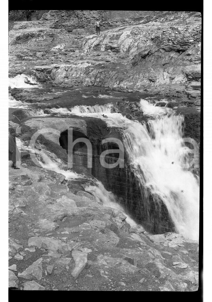 Fotografia d epoca originale 1924 GLENO BG Ruderi della diga dopo il cedimento 2 NEGATIVO ORIGINALE 1