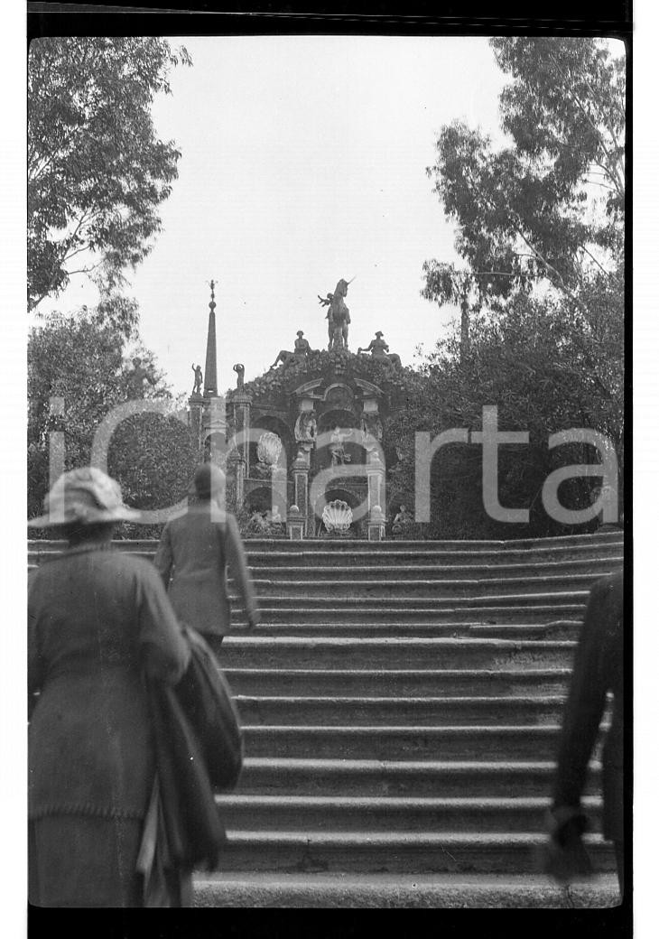 Fotografia d epoca originale 1921 INTRA VB Isola Bella il giardino Barocco NEGATIVO ORIGINALE 1