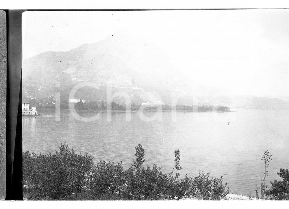 Fotografia d epoca originale 1921 GARLATE LC Scorcio panoramico del lago NEGATIVO ORIGINALE 1