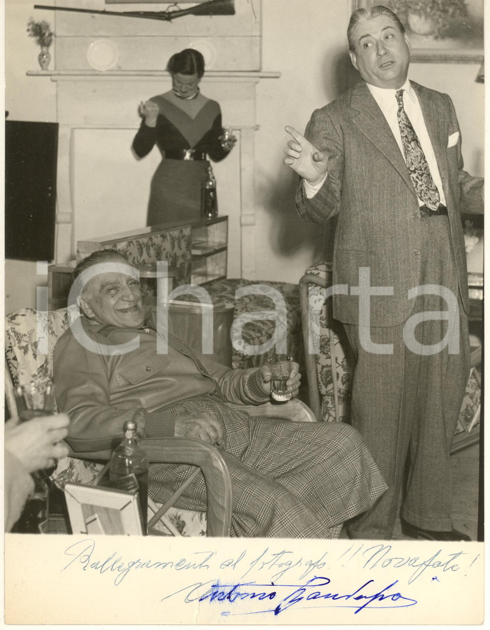 Fotografia d epoca originale 1951 BRESCIA Teatro Grande  Foto Antonio GANDUSIO autografo  SOLARI  BESOZZI 1