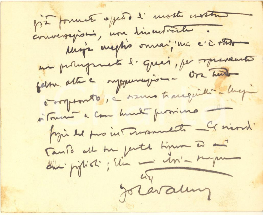 Autografo originale 1928 ROMA Ugo CAVALLERO Sottosegretario di Stato  Biglietto AUTOGRAFO 1