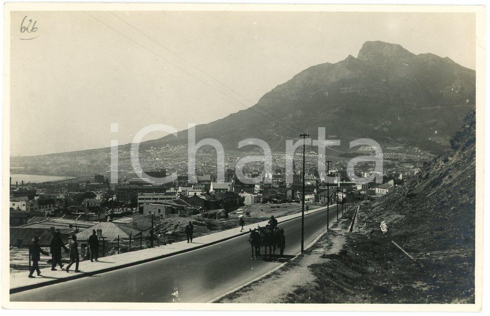 Fotografia d epoca originale 1930 ca CAPE TOWN SOUTH AFRICA Panorama  Carriage PHOTO Léopold GABRIEL 626 1