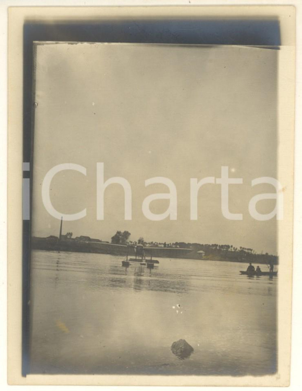 Fotografia d epoca originale 1920 ca AVIAZIONE  ITALIA  Idrovolante in atterraggio Foto 9x11 cm 1