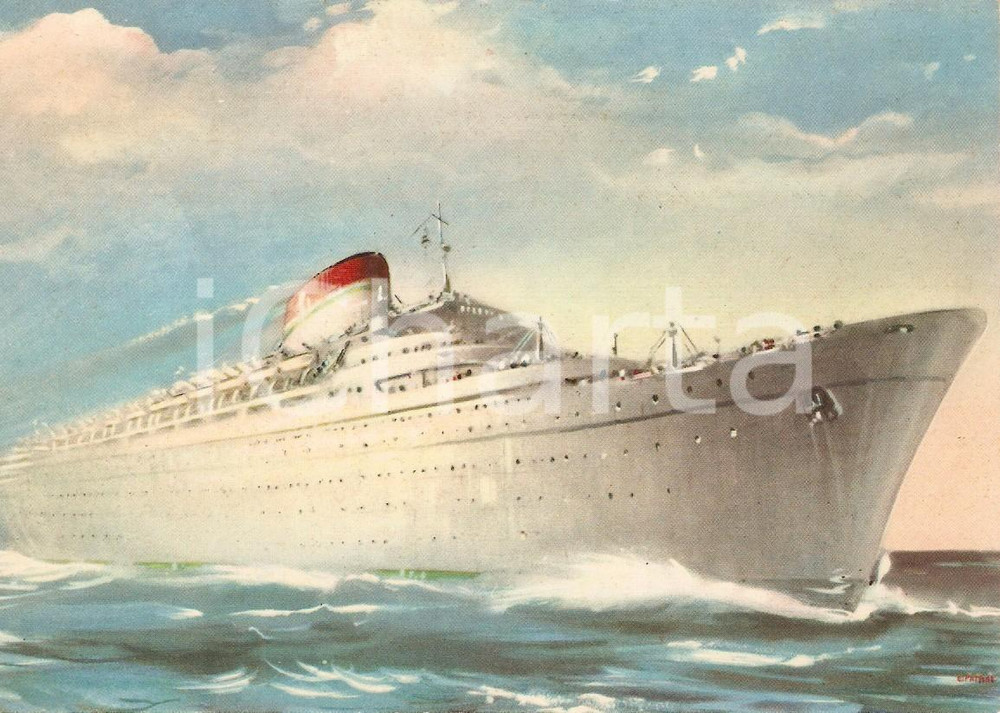 Cartolina originale da collezione 1950 ca MARINA MERCANTILE Motonave AUGUSTUS Navigazione ITALIA Cartolina 1 1