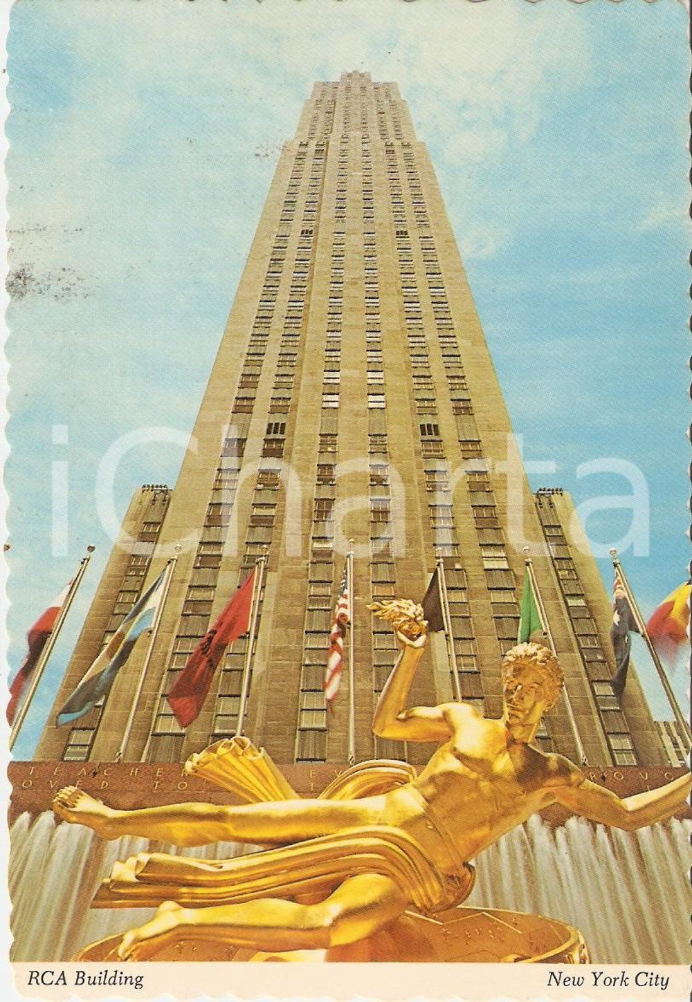 Cartolina originale da collezione 1964 NEW YORK CITY Prometheus statue and RCA Building Cartolina FG NV 1