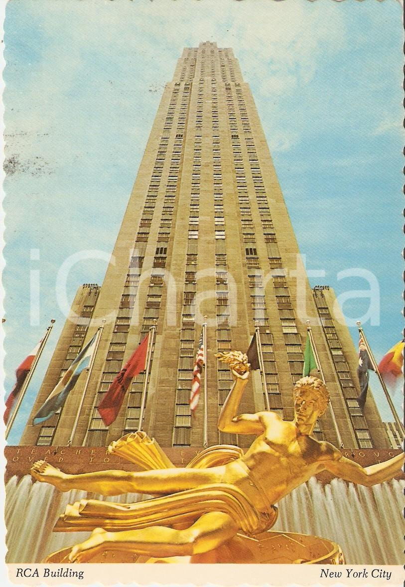 Cartolina originale da collezione 1964 NEW YORK CITY Prometheus statue and RCA Building Cartolina FG NV 1