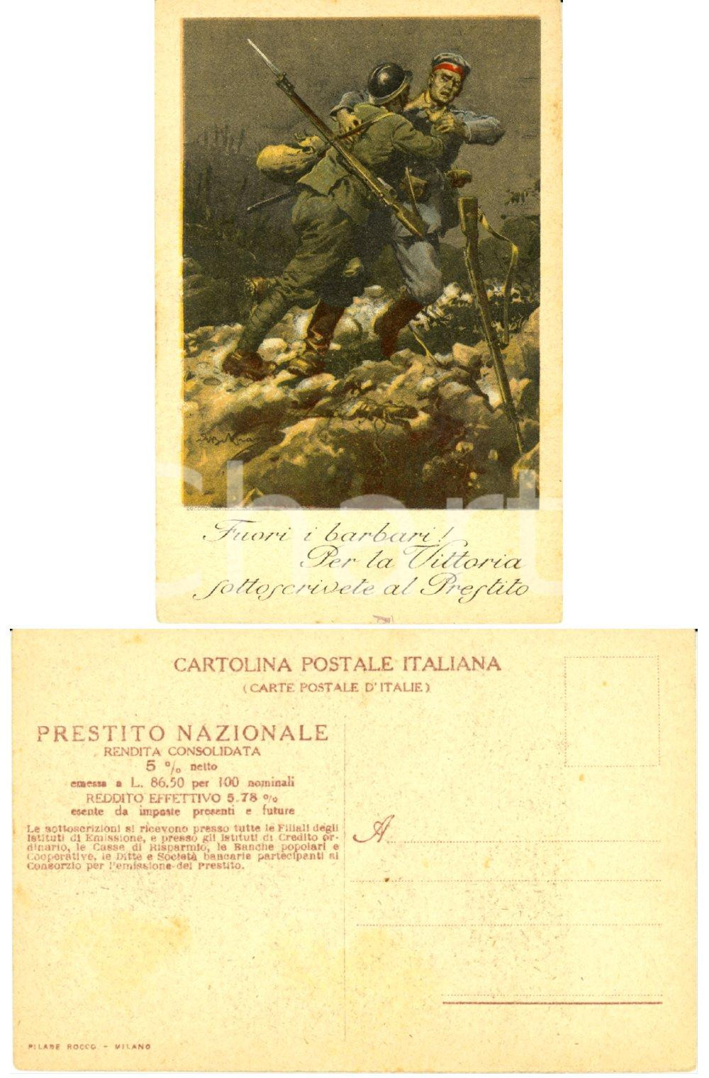Cartolina originale da collezione 1918 ca WW1 Sottoscrizione PRESTITO NAZIONALE *Cartolina ill. A. BELTRAME (1) 1