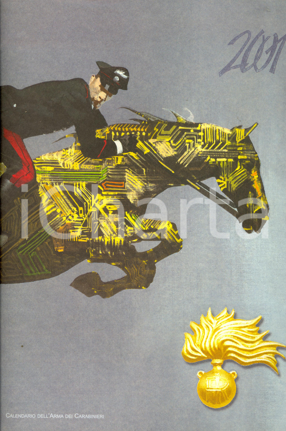 Oggetto da collezione cartaceo 2001 ARMA CARABINIERI Calendario illustrato Ferenc PINTER Galateo Carabiniere 1 1
