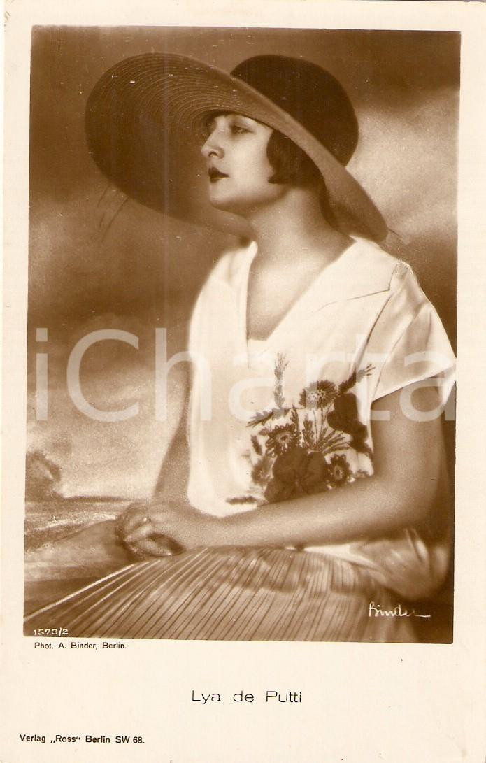 Cartolina originale da collezione 1920 ca CINEMA Attrice Lya DE PUTTI Ritratto Cartolina FP NV 1 1