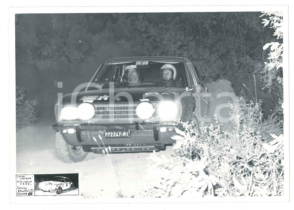 Fotografia d epoca originale 1972 LIVORNO RALLY Fiat 128 Coupé  Simonetta DEL MAZZA Sergio CARDARELLI 1 1