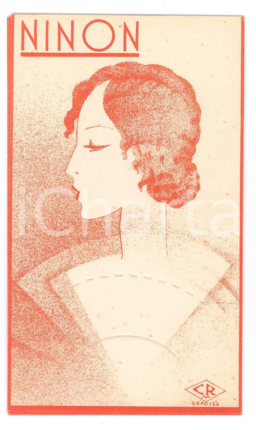 Materiale pubblicitario d’epoca 1930 ca FRANCE  PROFUMI  NINON  Cartoncino pubblicitario 8x13 cm 3 1
