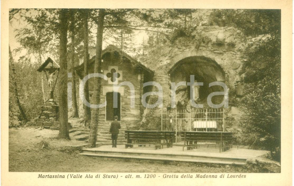 Cartolina originale da collezione 1934 MARTASSINA (TO) Grotta della MADONNA DI LOURDES *Cartolina (1) 1