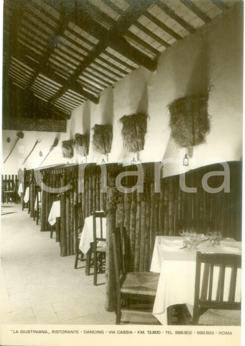 Cartolina originale da collezione 1965 ca ROMA Ristorante LA GIUSTINIANA Dancing Vini BOLLA Cartolina 4 1