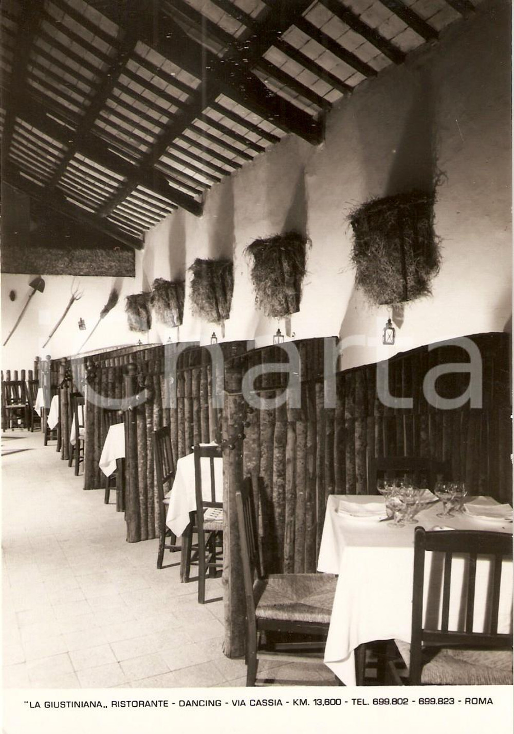 Cartolina originale da collezione 1965 ca ROMA Ristorante LA GIUSTINIANA Dancing Vini BOLLA *Cartolina 1 1
