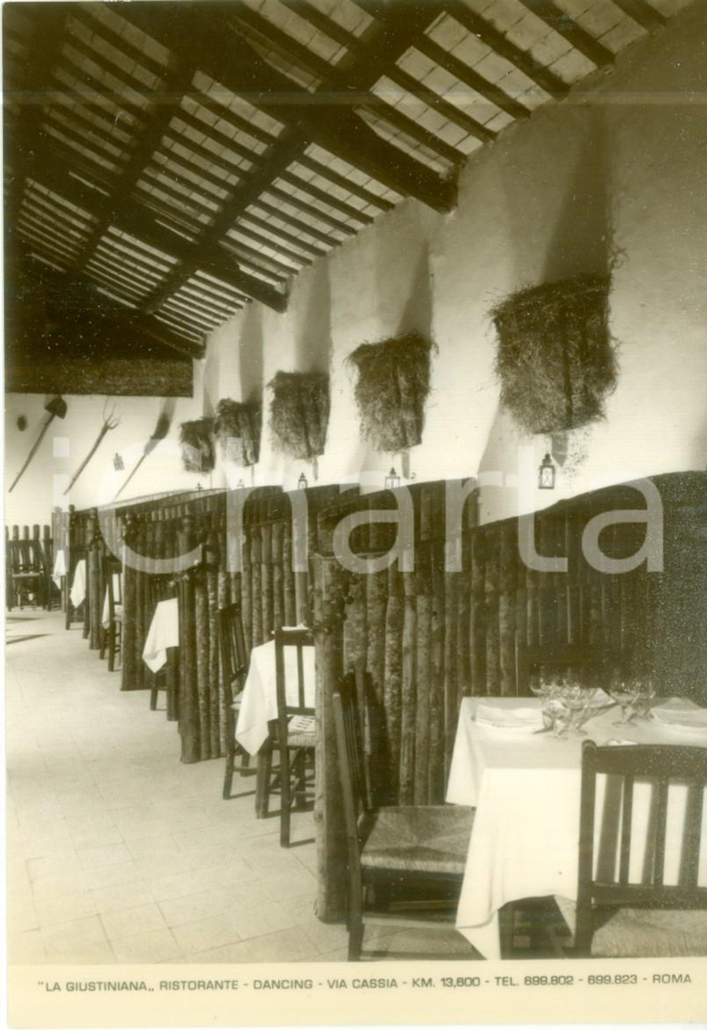 Cartolina originale da collezione 1965 ca ROMA Ristorante LA GIUSTINIANA Dancing Vini BOLLA Cartolina 3 1