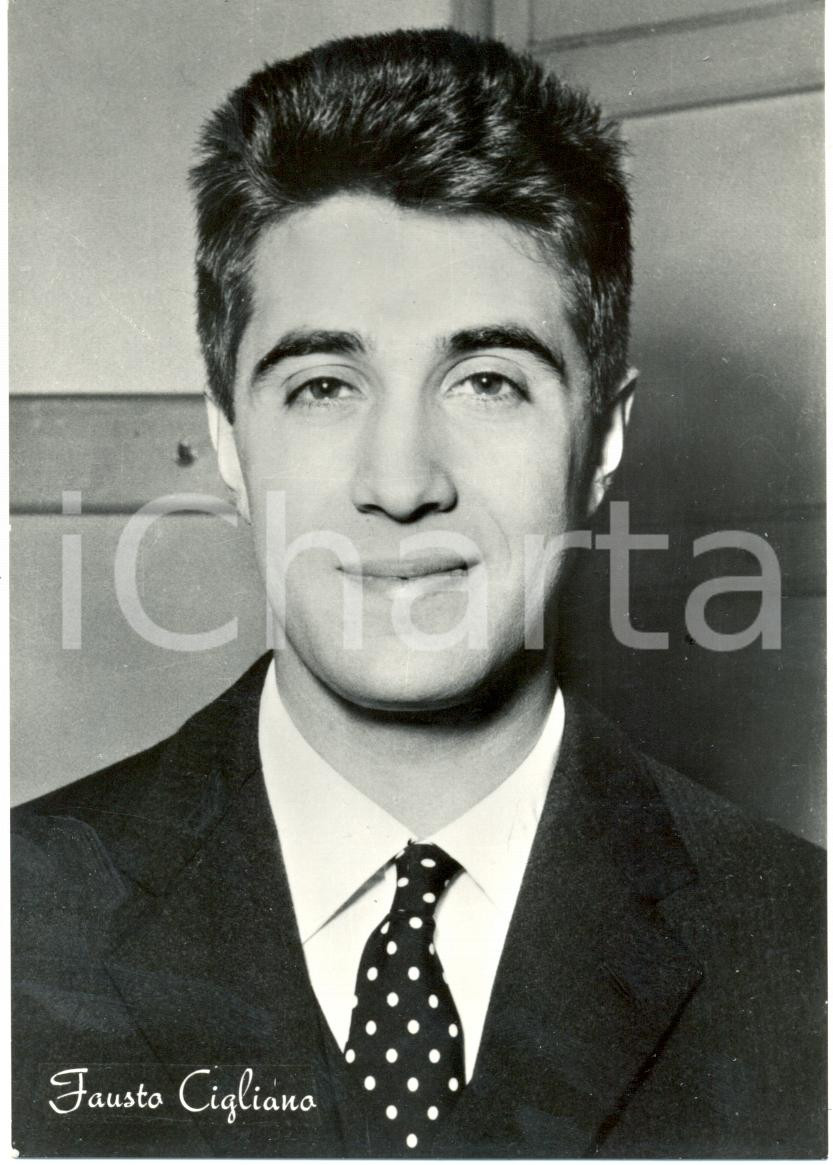 Cartolina originale da collezione 1960 ca MUSICA Il cantante Fausto CIGLIANO Ritratto fotografico Cartolina 2 1