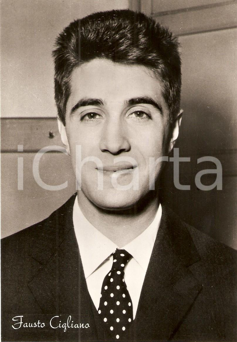 Cartolina originale da collezione 1960 ca MUSICA Il cantante Fausto CIGLIANO Ritratto fotografico Cartolina 4 1