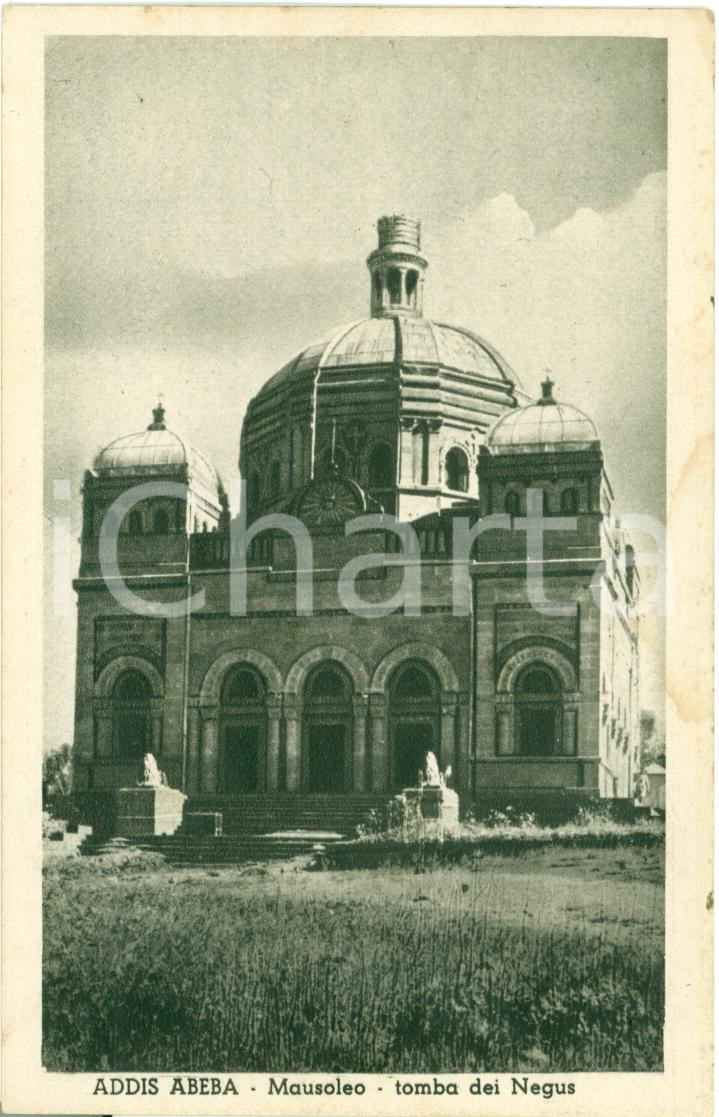 Cartolina originale da collezione 1935 ca ADDIS ABEBA ETIOPIA Mausoleo Tomba del NEGUS Cartolina FP NV 1