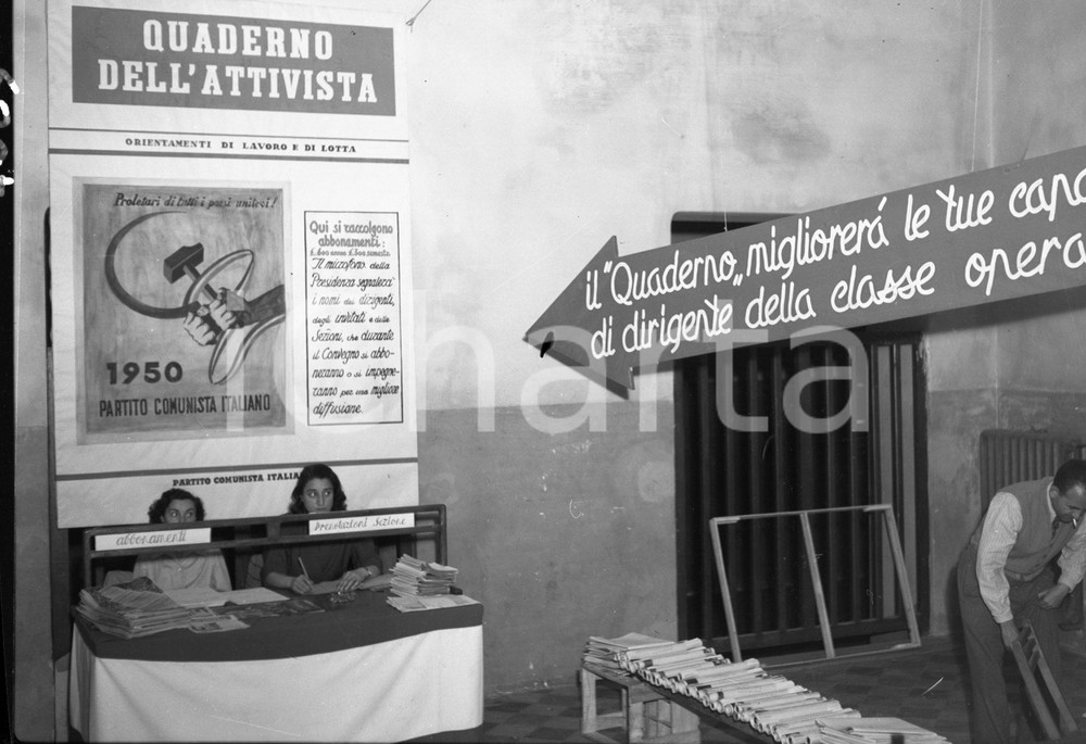 Fotografia d epoca originale 1950 BRESCIA Congresso Partito Comunista Italiano NEGATIVO ORIGINALE 1