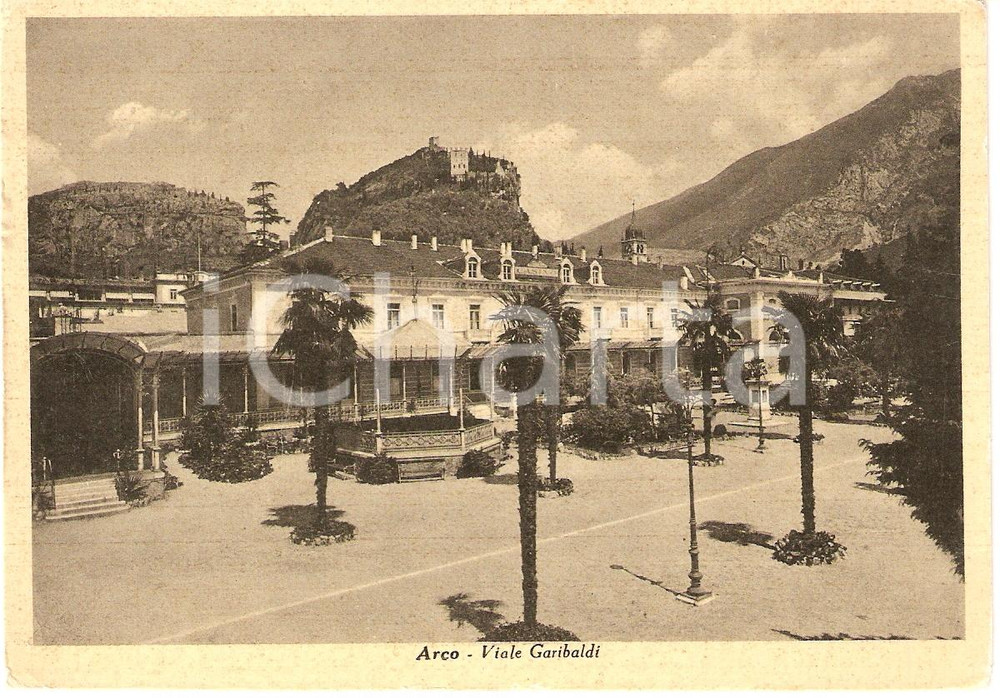 Cartolina originale da collezione 1950 ca ARCO (TN) VIALE GARIBALDI Scorcio panoramico CARTOLINA (2) 1