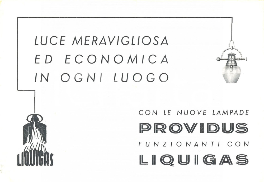 Materiale pubblicitario d’epoca 1945 ca LIQUIGAS Luce meravigliosa con lampade PROVIDUS Opuscolo ILLUSTRATO 1 1