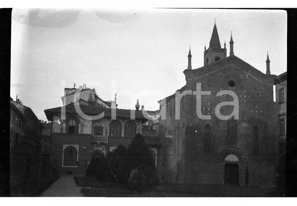 Fotografia d epoca originale 1925 MILANO Chiesa di S. Bernardino alle Monache NEGATIVO ORIGINALE 1