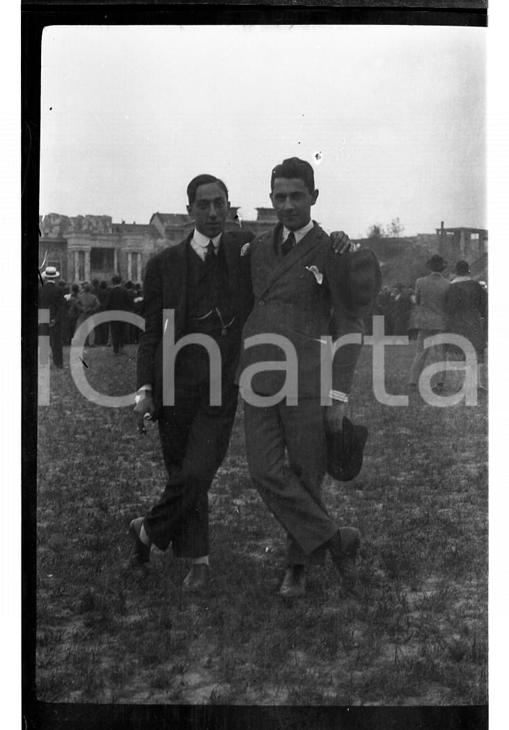 Fotografia d epoca originale 1923 TORINO La Passione di Cristo allo Stadium, spettatori NEGATIVO ORIGINALE 1