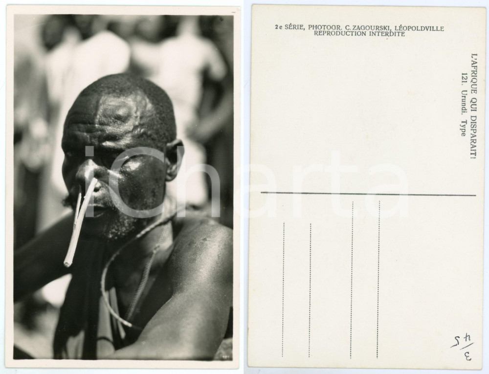 Cartolina originale da collezione 1930 ca C. ZAGOURSKI «L Afrique qui disparaît» URUNDI  Type Carte postale 121 1