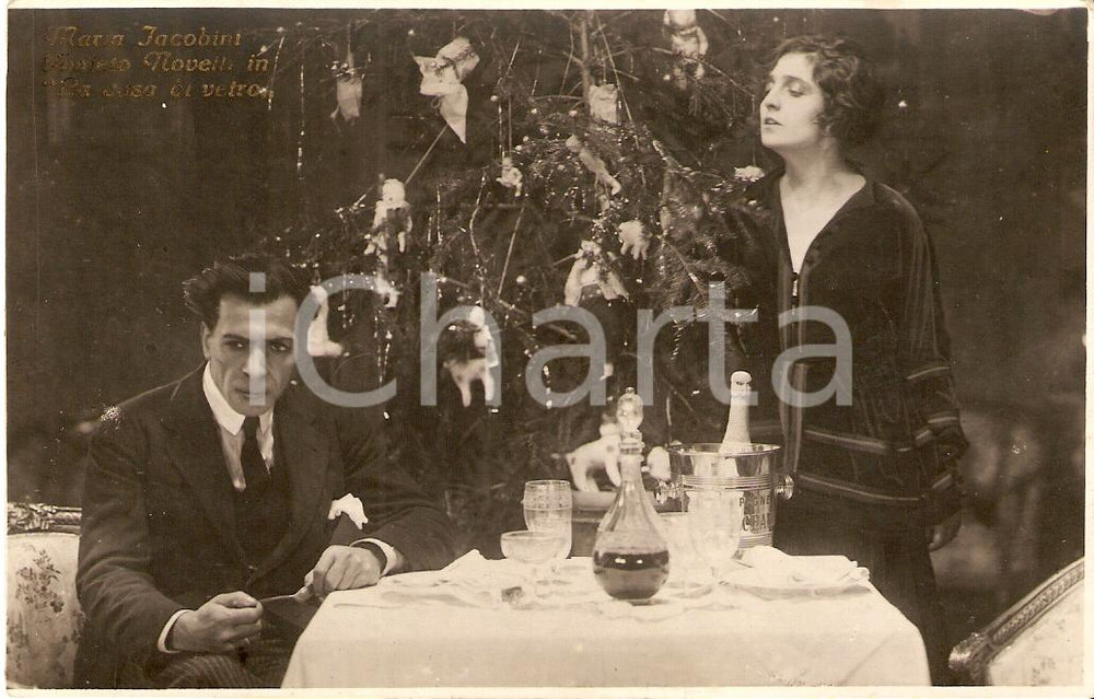 Cartolina originale da collezione 1920 Maria JACOBINI Amleto NOVELLI La casa di vetro Cartolina cinema 1 1