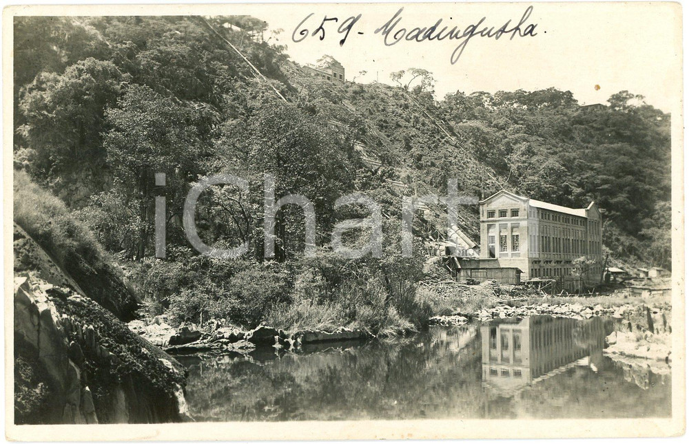 1930 ca CONGO BELGE - MWADINGUSHA Centrale hydroélectrique ^Photo L. GABRIEL 659 Fotografia originale d'epoca, in formato cartolina postale.FOTOGRAFO: L&eacute;opold Gabriel - Panda - Katanga   GOOD/buono  FORMATO: 14x9 cm originale e autentica 1