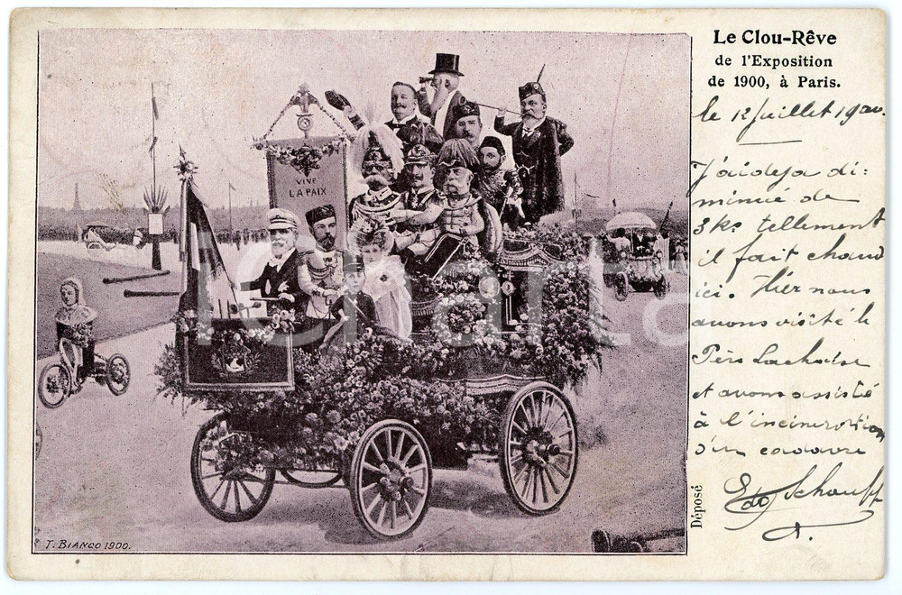 1900 SATIRE Le Clou-Rêve de l'Exposition Ã  Paris *Ill. T. BIANCO Carte postale Cartolina postale d'epoca, viaggiata.CONDIZIONI: FAIRFORMATO: FP     originale e autentica 1