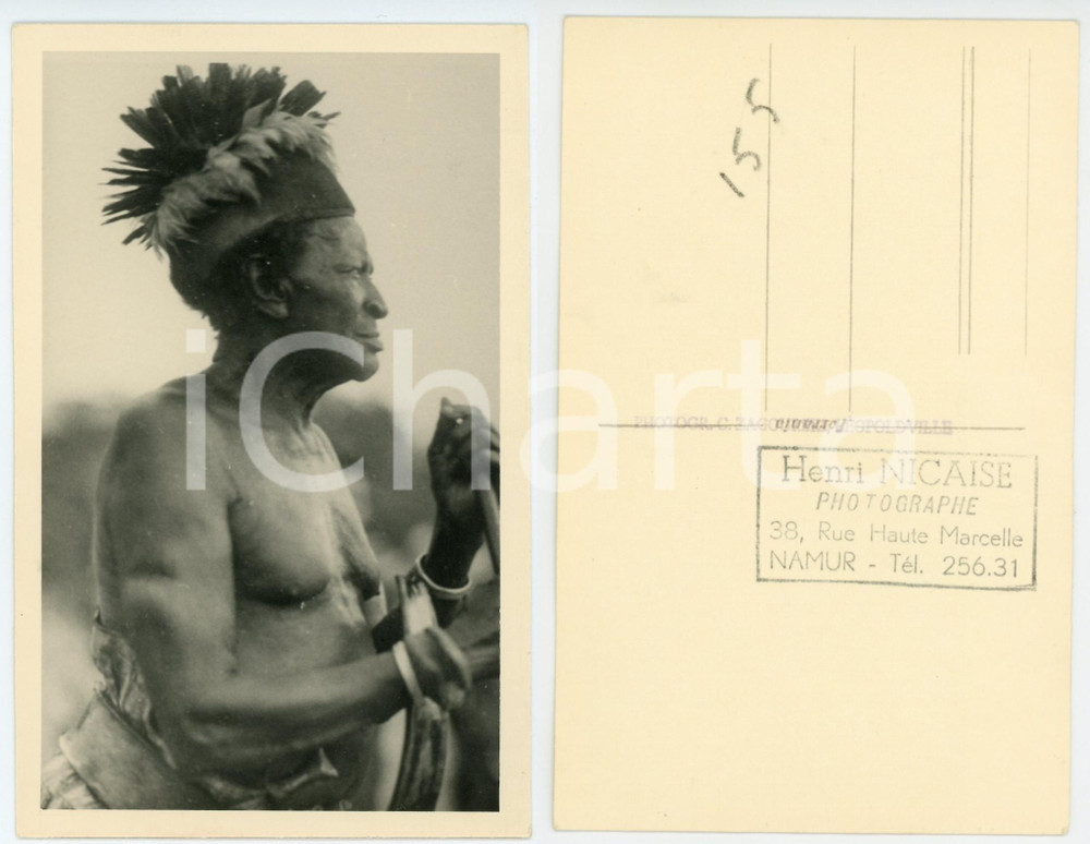 1930 ca C. ZAGOURSKI «L'Afrique qui disparaît» BONGELIMA notables *Postcard n.79  Fotocartolina postale d'epoca, appartenente alla 2^ serie &laquo;L'Afrique qui dispara&icirc;t&raquo; del fotografo Casimir Zagourski (L&eacute;opoldville).N&deg; 79, non viaggiata.Al verso timbro: "Henri Nicaise Photographe - Namur"CONDIZIONI: GFORMATO: 9x14 cm     originale e autentica 1