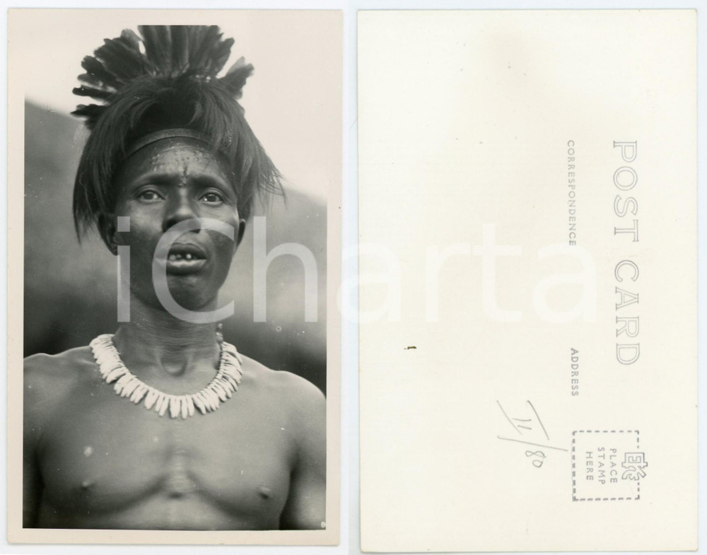 Cartolina originale da collezione 1930 ca C. ZAGOURSKI «L Afrique qui disparaît» BONGELIMA notables Postcard n.80 1