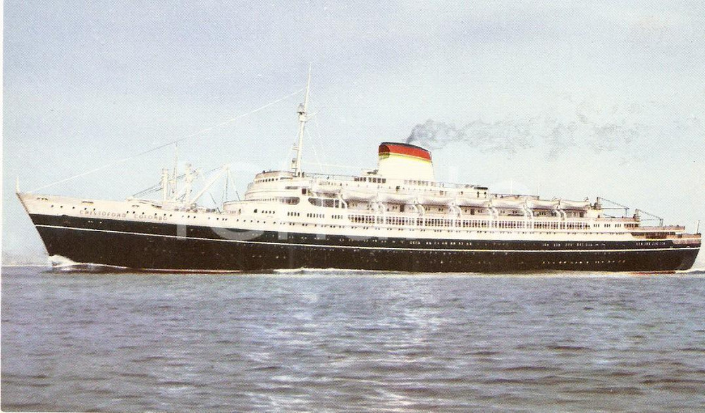 Cartolina originale da collezione 1955 ca Transatlantico Cristoforo COLOMBO Società Navigazione ITALIA Cartolina 9 1