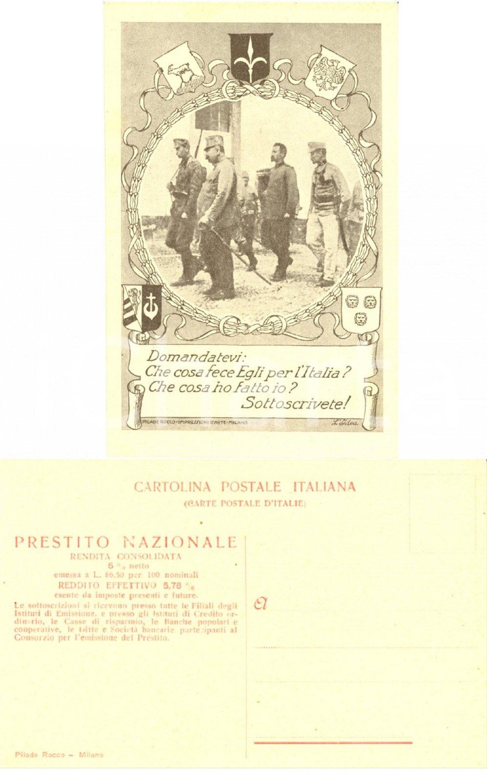 Cartolina originale da collezione 1918 ca WW1 PRESTITO NAZIONALE CESARE BATTISTI sul patibolo *Cartolina (1) 1