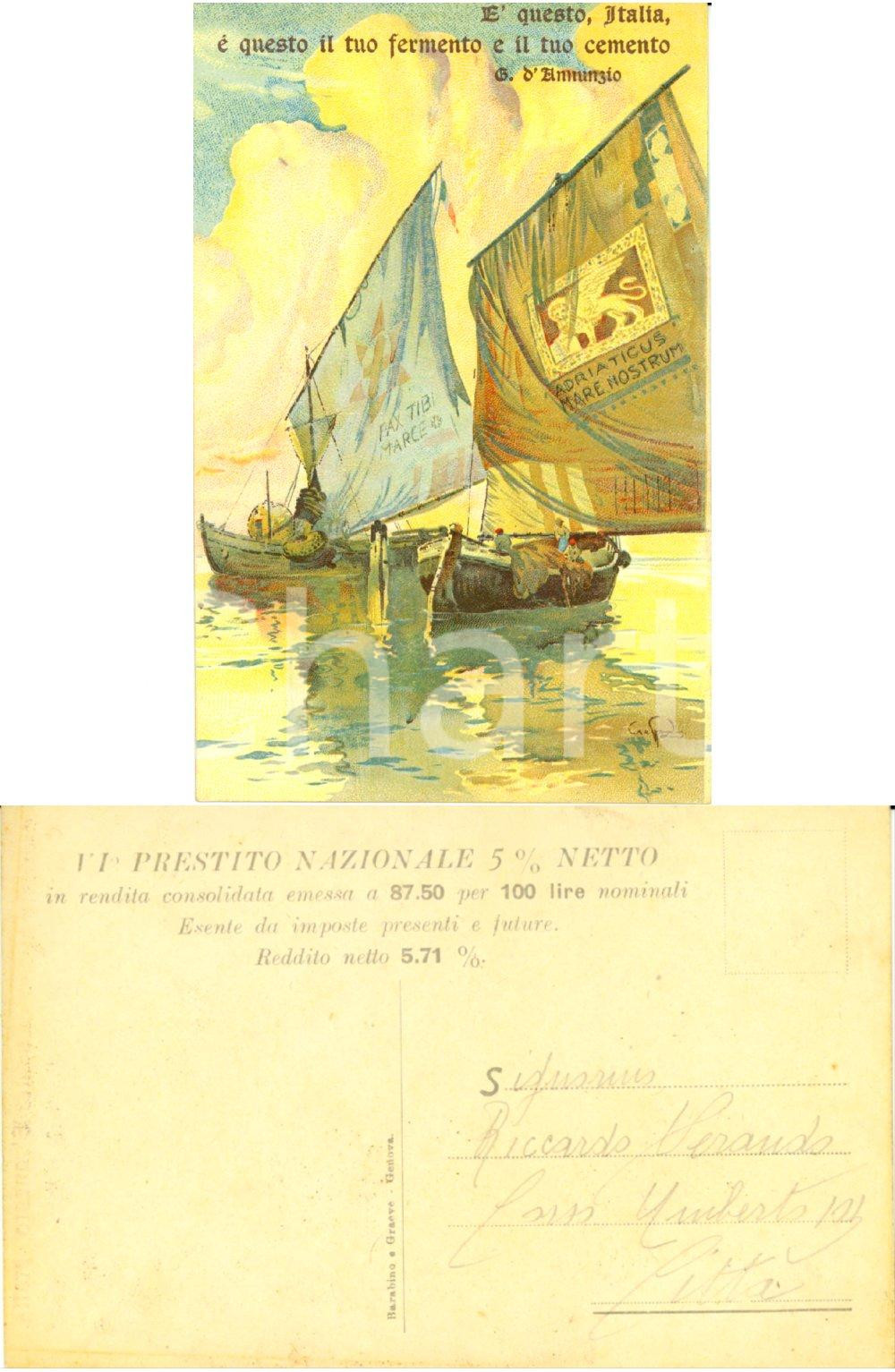 Cartolina originale da collezione 1917 ca WW1 E' questo ITALIA il tuo fermento e il tuo cemento *ILLUSTRATA (1) 1