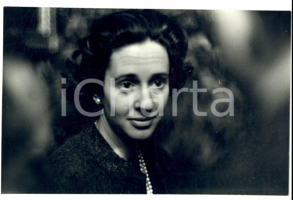 Fotografia d epoca originale 1960 ca BRUXELLES ? Ritratto regina Fabiola del Belgio Foto 26x18 1 1