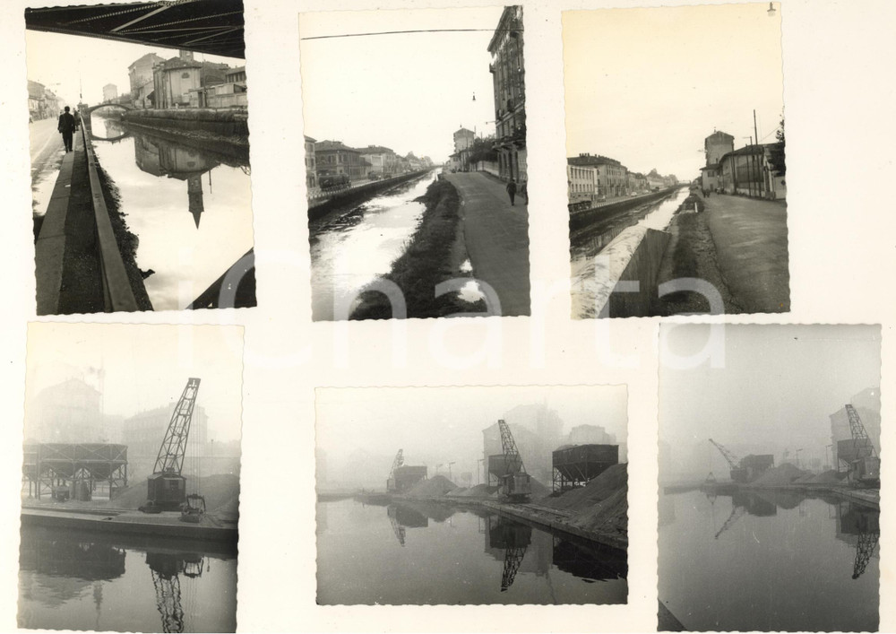 1956-1957 MILANO Navigli e Darsena - Vedute *Lotto 6 foto VINTAGE 10x7 cm Lotto di 6 fotografie, originali d'epoca, con luogo e data al verso.  GOOD/buono  FORMATO: 10x7 cm originale e autentica 1