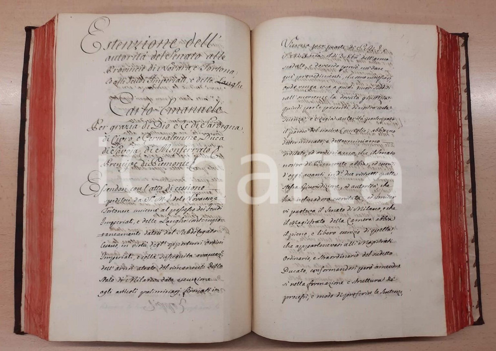 Manoscritto, lettera originale 1790 ca ANONIMO PIEMONTE Testi di diritto e raccolta leggi  Volume manoscritto 1