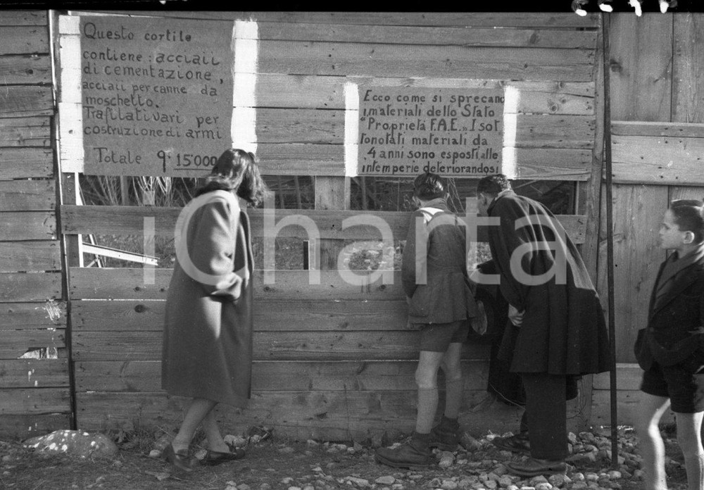 Fotografia d epoca originale 1947 GARDONE VALTROMPIA Sciopero per la chiusura della OM 20 NEGATIVO ORIGINALE 1