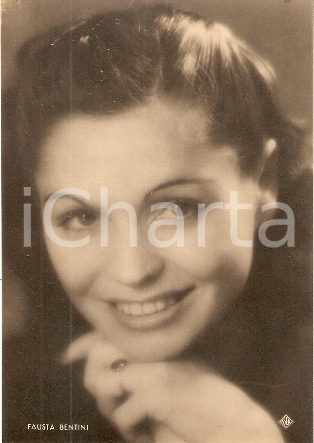 Cartolina originale da collezione 1940 ca MUSICA Ritratto Fausta BENTINI Cantante ^Fotografia seriale ASER 1