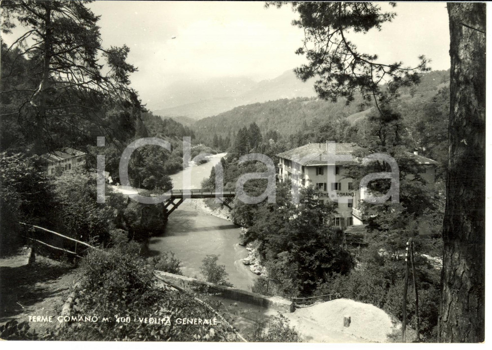 Cartolina originale da collezione 1955 COMANO TERME Veduta generale Terme di Comano Cartolina postale FG VG 1