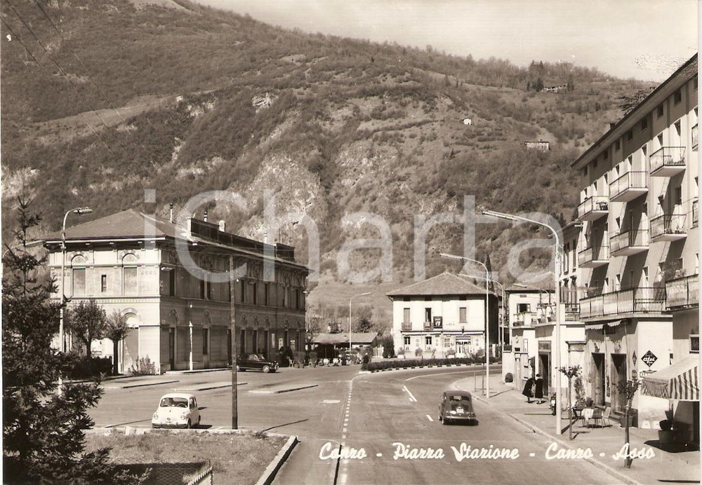 Cartolina originale da collezione 1955 ca CANZO (CO) Piazza Stazione CANZO-ASSO Albergo EDEN Animata *Cartolina FG 1