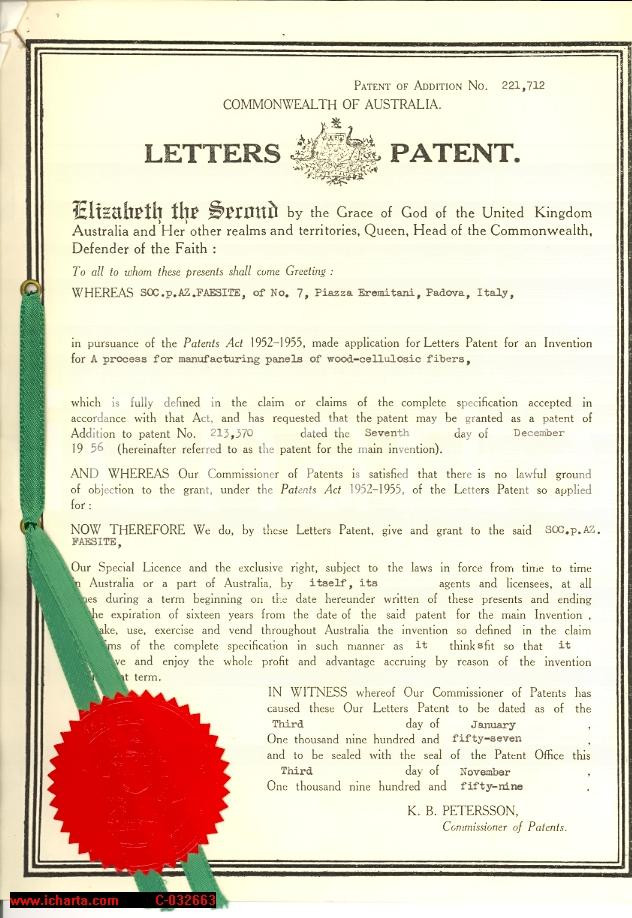 Oggetto da collezione cartaceo 1958 PADOVA Brevetto FAESITE SPA canalizzatore liquidi con disegno tecnico 1 1